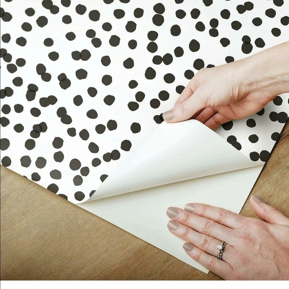 RoomMates 1 roll white and black confetti Peel and Stick Wallpaper